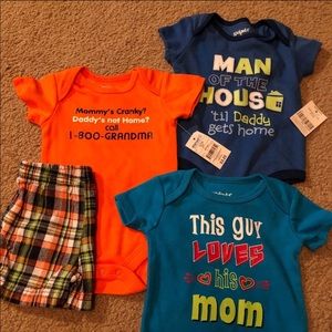 3 onesie 1 pair shorts